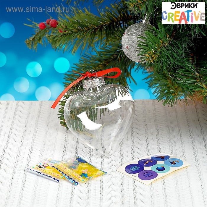 Набор для опытов «Новогодняя игрушка: Сердце», шарики-растушки, с наклейками Набор для опытов «Новогодняя игрушка: Сердце», шарики-растушки, с наклейками