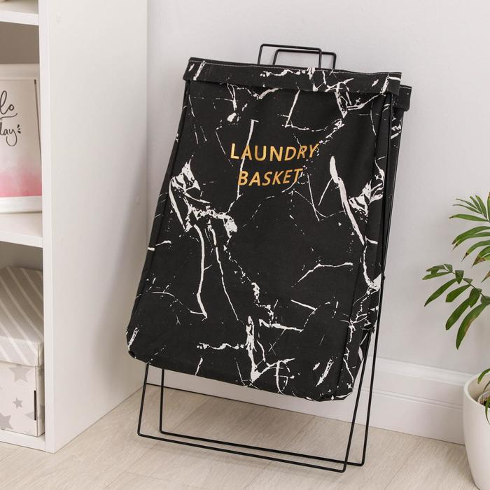 Корзина для белья Доляна «Монро», 40×26×50 см, цвет чёрный Корзина для белья Доляна «Монро», 40×26×50 см, цвет чёрный