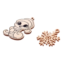 Набор &laquo;Новогодние шары&raquo;, шар &mdash; 9 см и 7 см, с наклейками, с деревянными основами