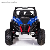 Электромобиль &laquo;БАГГИ&raquo;, полный привод 4WD, кожаное сиденье, цвет синий