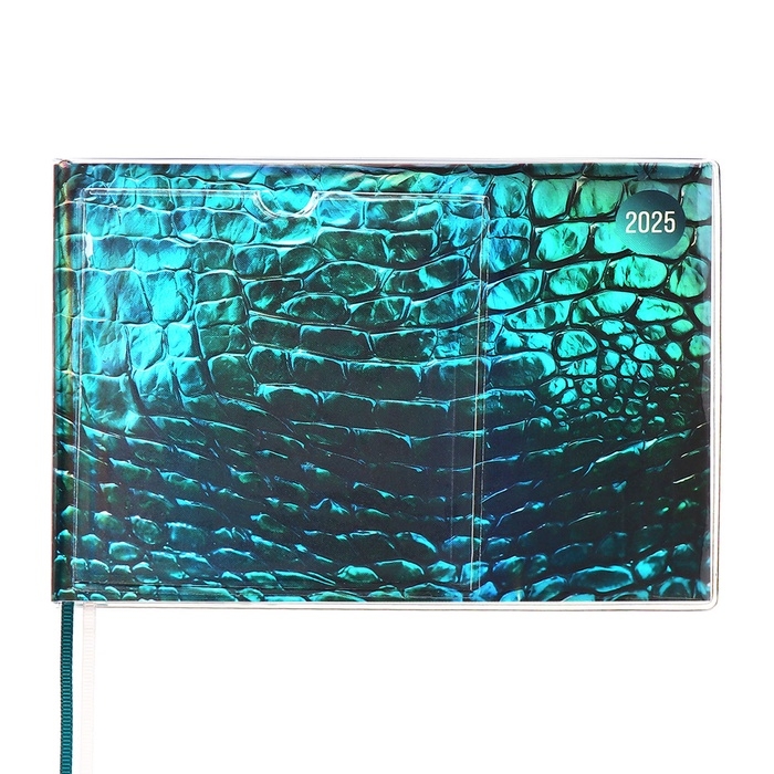 Еженедельник датир 2025г 180х127мм мягк обл ПВХ 64л ESCALADA ЗМЕЯ ЗЕЛЁНАЯ, кр бл 70 г/м&sup2;