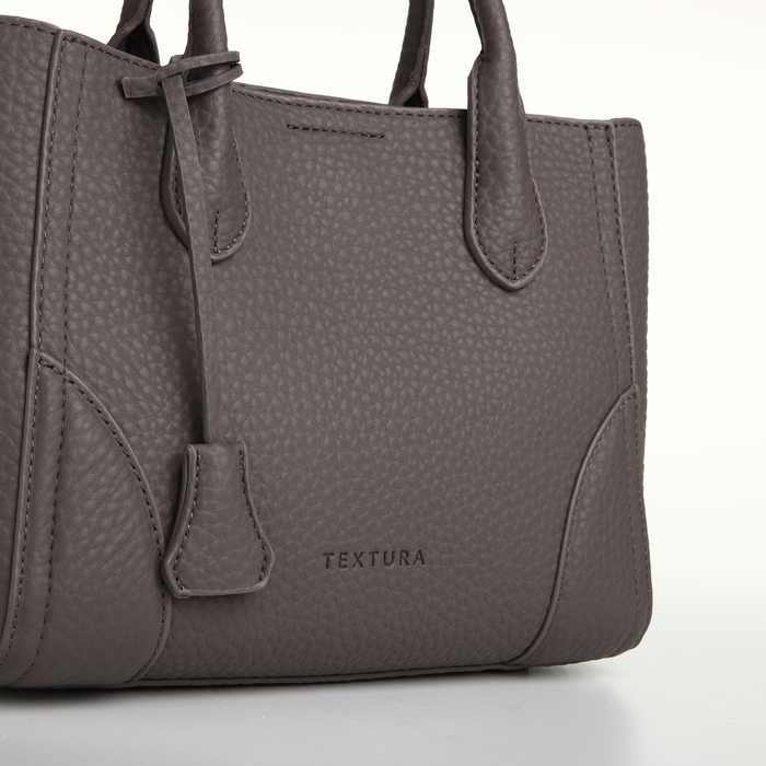 Сумка женская на молнии, TEXTURA, маленький размер, цвет серый