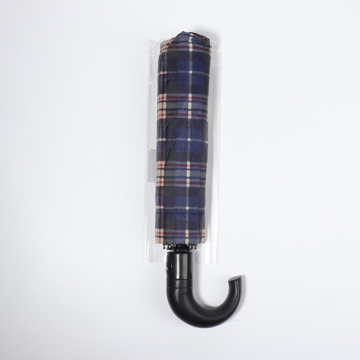 Зонт полуавтоматический &laquo;Крупная клетка&raquo;, 3 сложения, 8 спиц, R = 48/55 см, D = 110 см, цвет МИКС