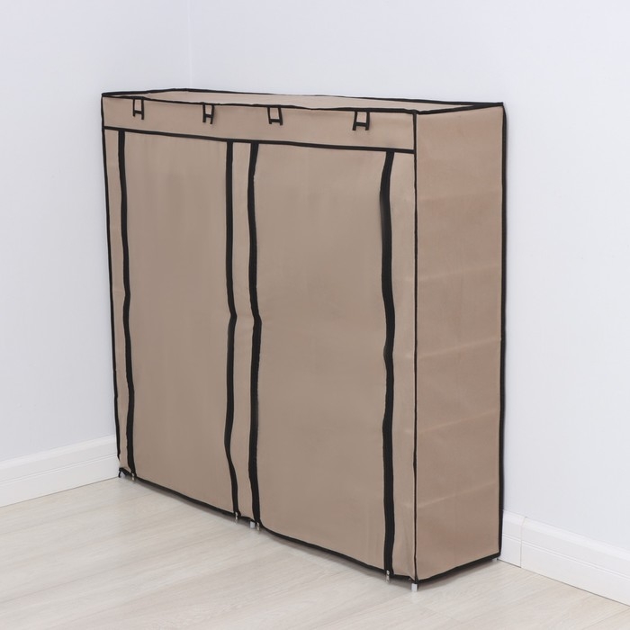 Полка для обуви с чехлом LaDо́m, двойная, 6 уровней, 118&times;30&times;108 см, цвет бежевый