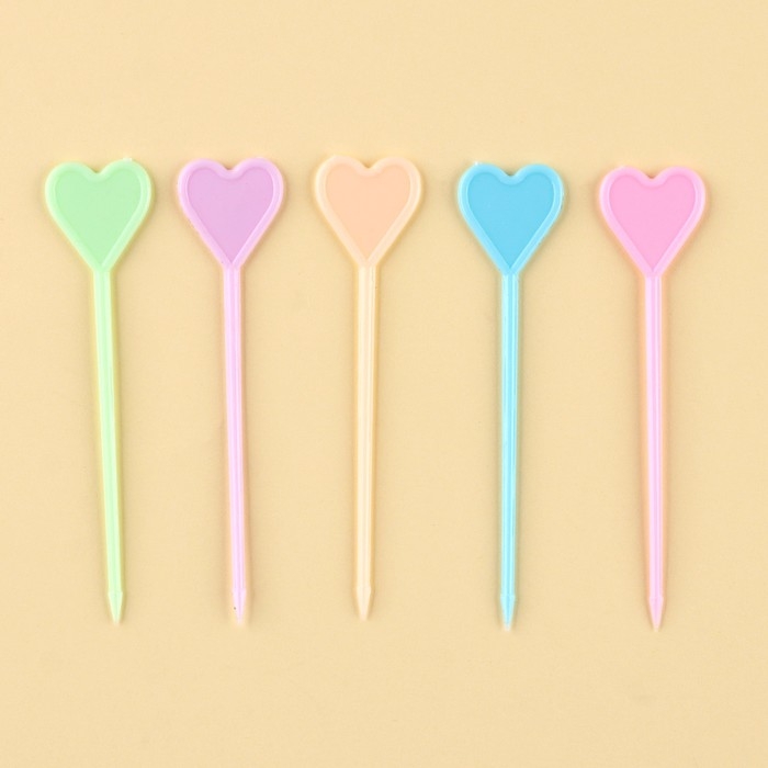 Шпажки «Сердце», в наборе 50 штук, цвета МИКС Шпажки «Сердце», в наборе 50 штук, цвета МИКС