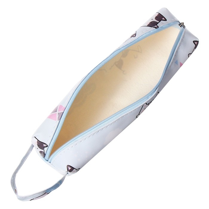 Пенал школьный на молнии "Кошки" Calligrata, голубой