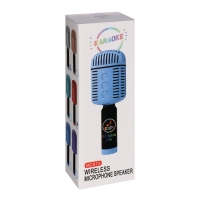 Портативный караоке микрофон, 5 Вт, 1200 мАч, бело-черный Портативный караоке микрофон, 5 Вт, 1200 мАч, бело-черный