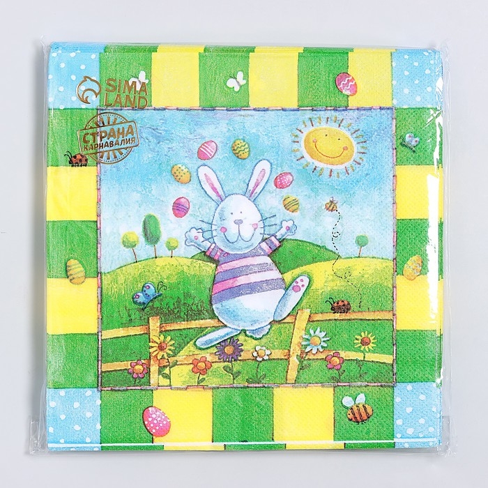 Салфетки бумажные «Пасхальный кролик», 33х33 см, набор 20 шт Салфетки бумажные «Пасхальный кролик», 33х33 см, набор 20 шт