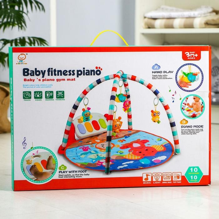 Развивающий коврик &laquo;Игра малыша&raquo;, с пианино, круглый, розовый