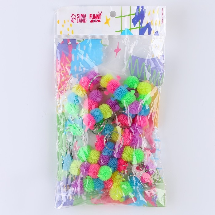 Мяч детский резиновый ёжка «Сороконожка», резиновый, на брелоке, цвета МИКС Мяч детский резиновый ёжка «Сороконожка», резиновый, на брелоке, цвета МИКС