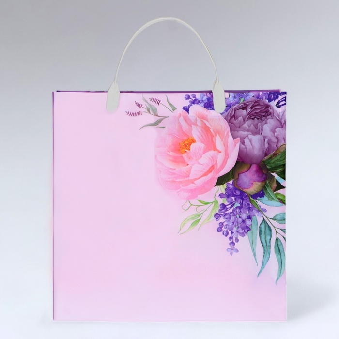 Пакет Пакет "Приятный букет", мягкий пластик, 30 х 30 х 9 , 140 мкм