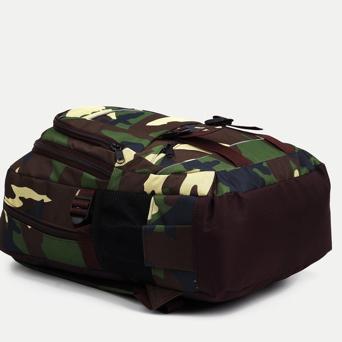 Рюкзак туристический, 22 л, 2 отдела на молниях, 5 наружных карманов, &laquo;ЗФТС&raquo;, цвет камуфляж/хаки