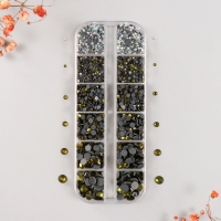 Декор для творчества стекло "Стразы усечённый конус. Оливковый" d=2-6,5 мм н-р 2600 шт Декор для творчества стекло "Стразы усечённый конус. Оливковый" d=2-6,5 мм н-р 2600 шт