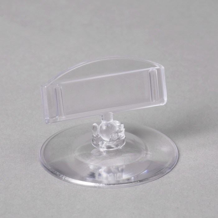 Ценникодержатель на круглой подставке, пластик, ножка 5 см, 5&times;5&times;9 см, цвет прозрачный