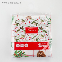 Скатерть новогодняя Доляна New Year 146х110см, 100% хлопок, рогожка 164 г/м2