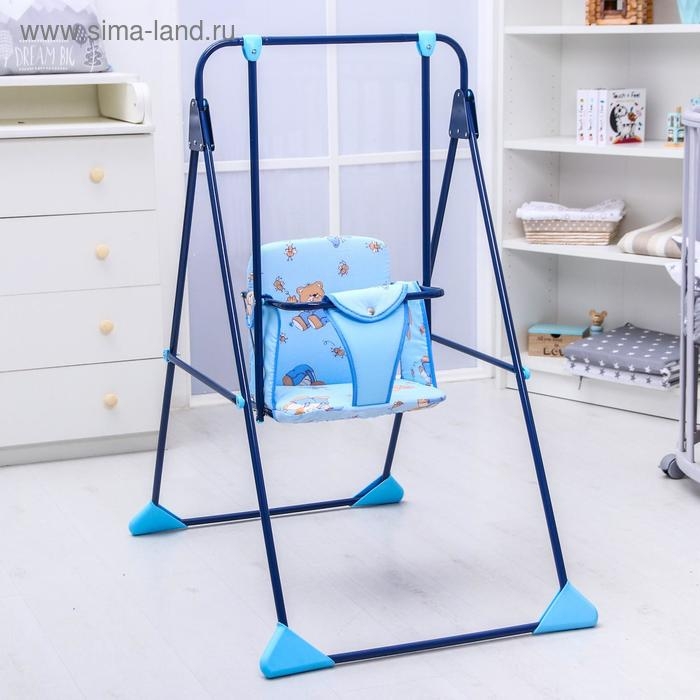 Качели детские напольные &laquo;Ветерок&raquo;, цвет синий,рисунок МИКС