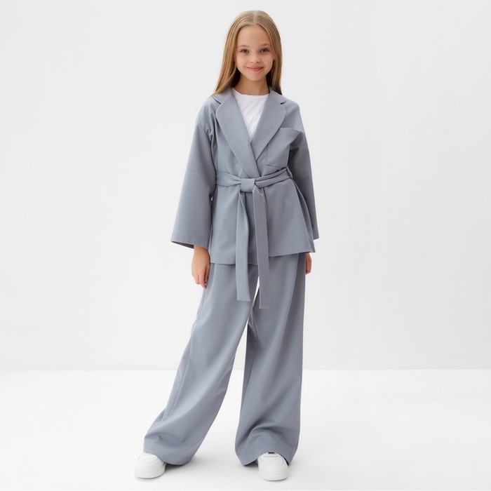 Комплект для девочки (жакет и брюки) MINAKU: PartyDress, цвет серо-голубой, рост 152 см Комплект для девочки (жакет и брюки) MINAKU: PartyDress, цвет серо-голубой, рост 152 см