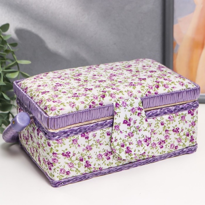 Шкатулка для рукоделия Шкатулка для рукоделия "Сиреневые незабудки" 10х13х19,5 см