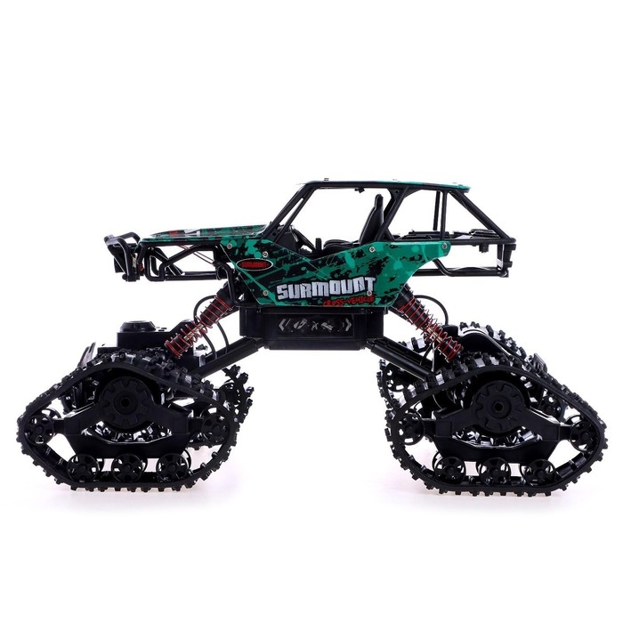 Джип радиоуправляемый &laquo;Гусеничный вездеход&raquo;, полный привод 4WD, работает от аккумулятора, цвет зелёный