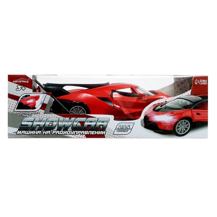 Машина радиоуправляемая &laquo;Шоукар&raquo;, 1:14, световые эффекты, открываются двери, работает от батареек, цвет красный