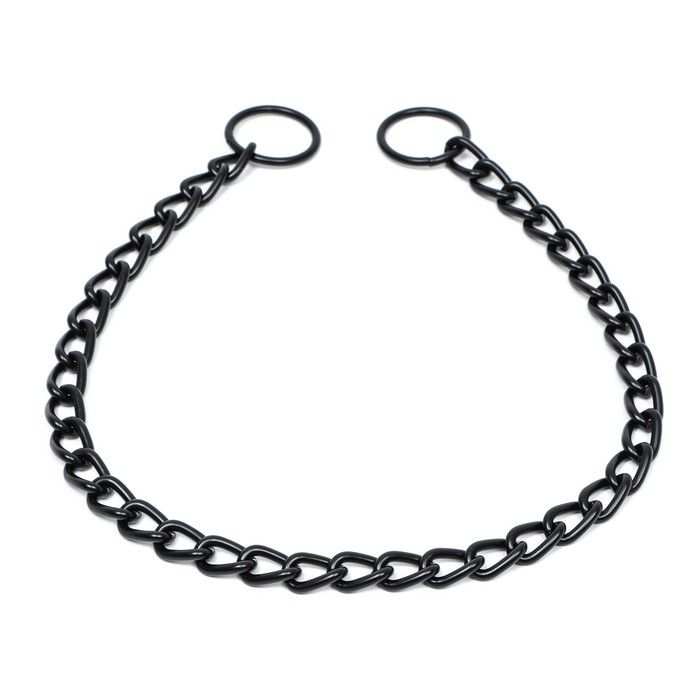 Ошейник - удавка металлический однорядный, 60 см, толщина проволоки 3 мм, черный Ошейник - удавка металлический однорядный, 60 см, толщина проволоки 3 мм, черный