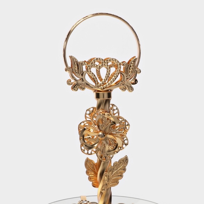 Этажерка - фруктовница круглая &laquo;Расцвет&raquo;, 2 яруса, d=18/29 см, высота 48 см, стекло