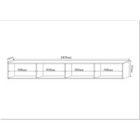 Тумба под ТВ подвесная Инфинити, 2400х330х330, Белый/ Белый матовый МДФ