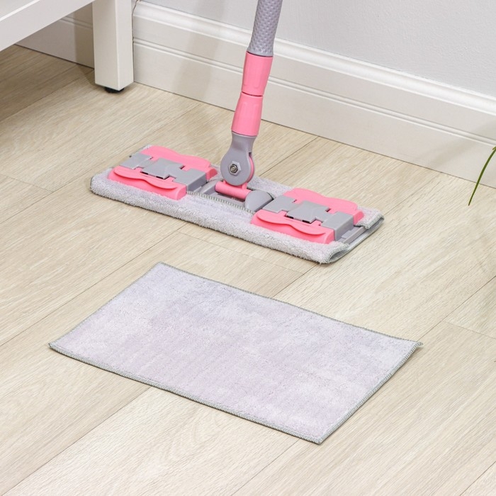 Швабра для мытья пола плоская Доляна, насадка из микрофибры 40&times;12 см, телескопическая стальная ручка 74-109 см, цвет МИКС