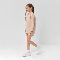 Костюм для девочки (рубашка и шорты) MINAKU, цвет бежевый, рост 158-164 см Костюм для девочки (рубашка и шорты) MINAKU, цвет бежевый, рост 158-164 см