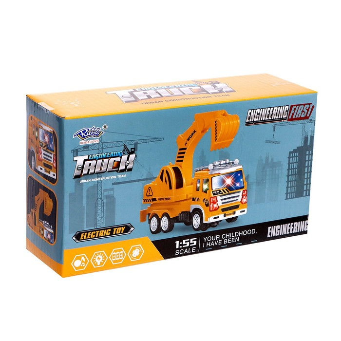 Машина &laquo;Стройка&raquo;, масштаб 1:55, работает от батареек, свет и звук, МИКС