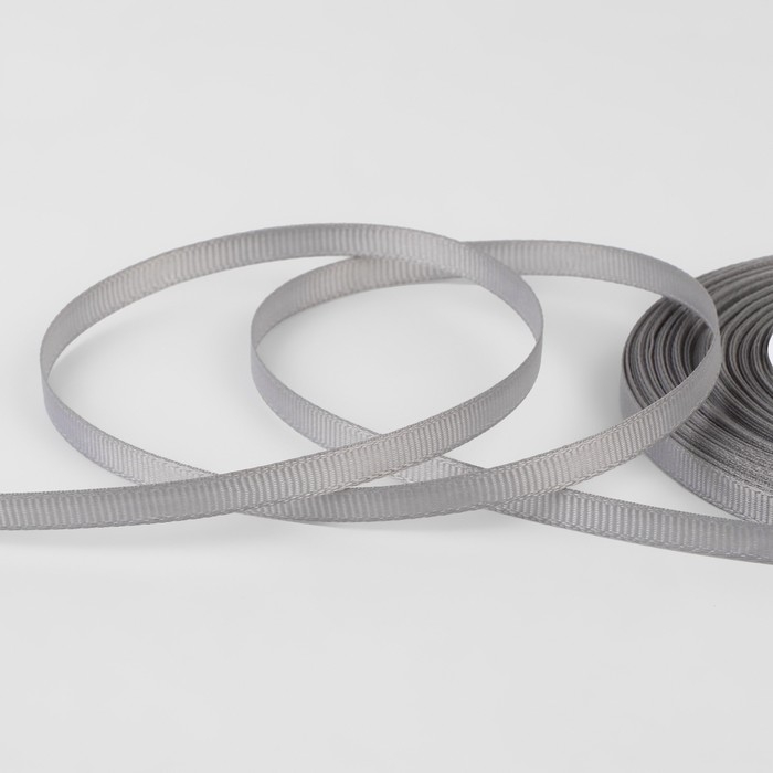 Лента репсовая, 6 мм, 23 &plusmn; 1 м, цвет светло-серый №3