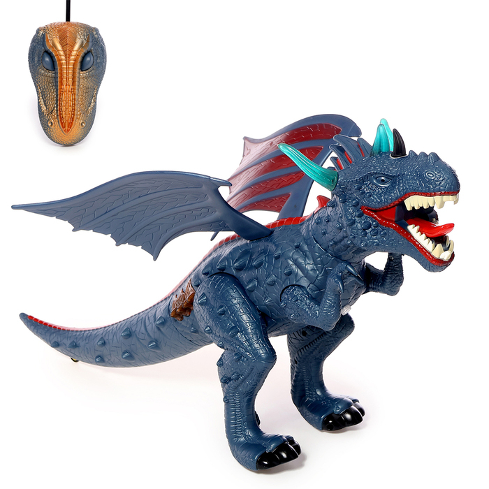 Дракон радиоуправляемый, дышит паром, световые и звуковые эффекты, работает от батареек Дракон радиоуправляемый, дышит паром, световые и звуковые эффекты, работает от батареек