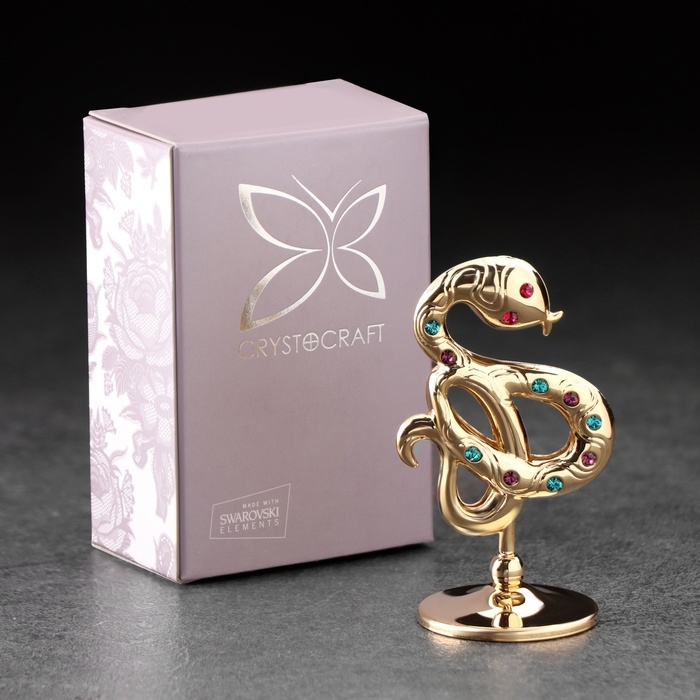 Сувенир &laquo;Змея", с кристаллами