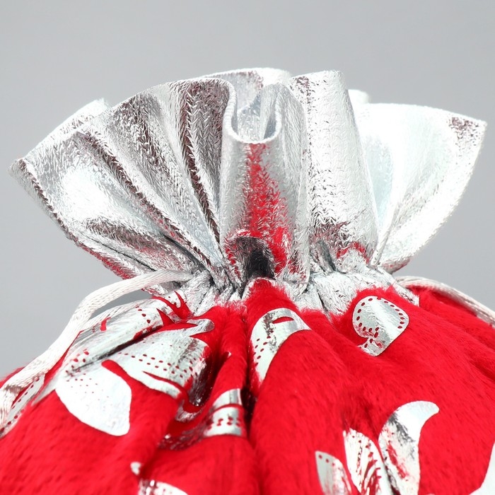 Мешочек подарочный плюш &laquo;Лучший подарок&raquo;, тиснение, 30 х 40 см +/- 1.5 см, Новый год