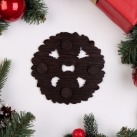 Новый год. Подставка под горячее "Дед Мороз и Снегурочка", d-14 см