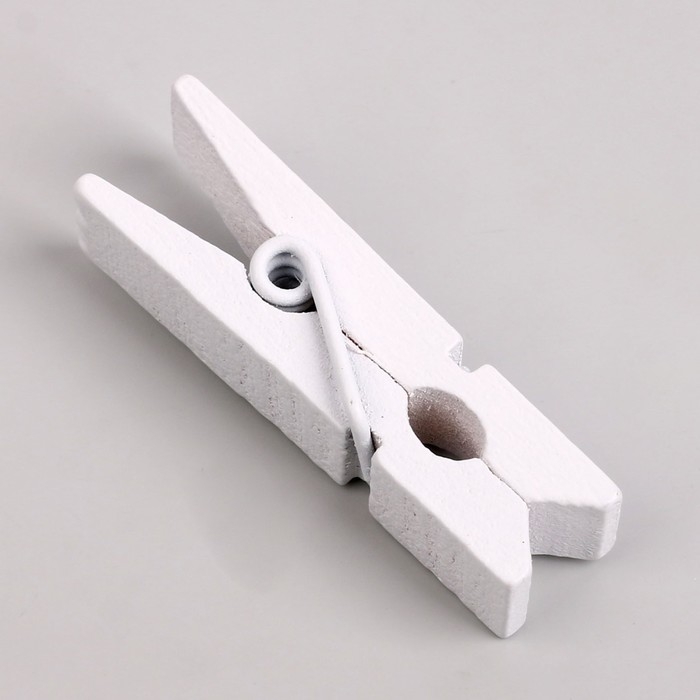 Набор прищепок для декора 50 шт., белые — 3,5 см Набор прищепок для декора 50 шт., белые — 3,5 см