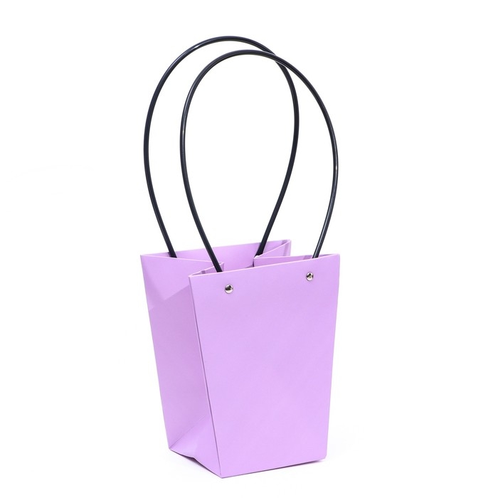 Сумка для цветов &laquo;Лиловая&raquo;, влагостойкая, 17 x 17 - 11,5 x 11,5 - 20 см