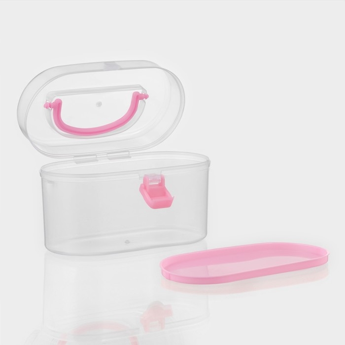 Органайзер для хранения со вставкой, 12&times;7,5&times;7,5 см, цвет розовый