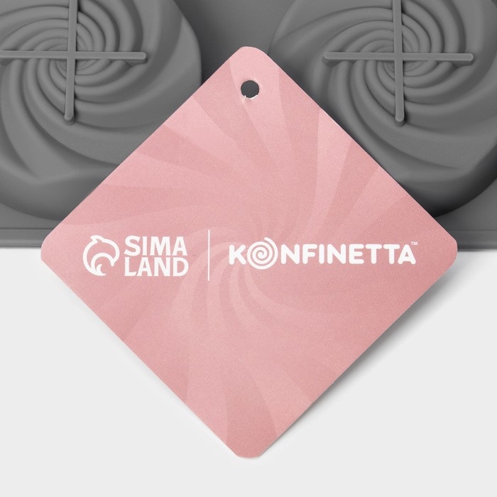 Форма для выпечки и муссовых десертов KONFINETTA &laquo;Шарм&raquo;, 29,5&times;17,2 см, 12 ячеек (5&times;2,2 см), цвет серый