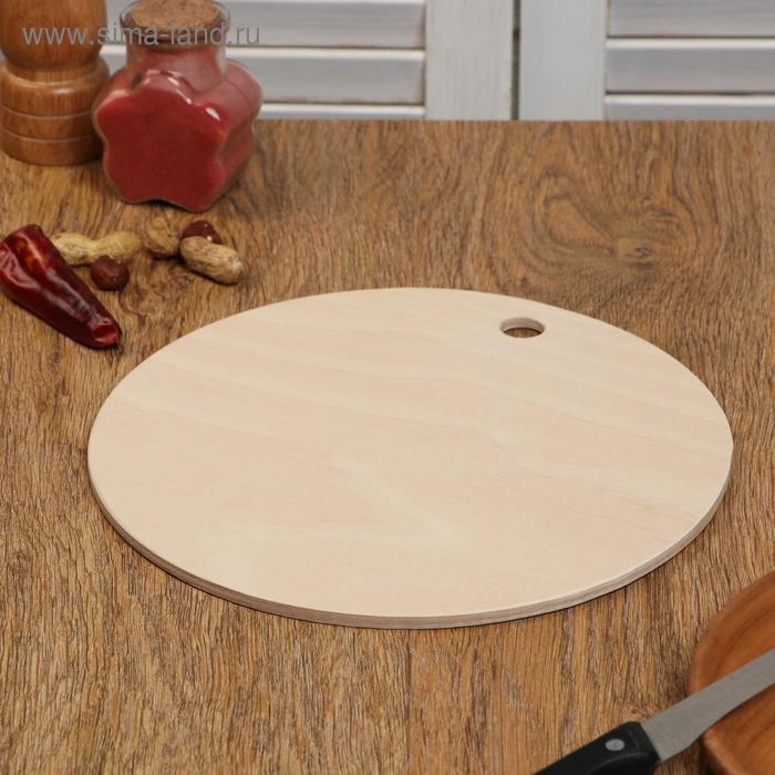 Доска разделочная деревянная "Круг с ручкой", 25&times;25&times;0,6 см