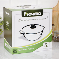 Казан «Гранит», 5 л, стеклянная крышка, литые ручки, антипригарное покрытие, цвет серый Казан «Гранит», 5 л, стеклянная крышка, литые ручки, антипригарное покрытие, цвет серый