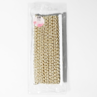 Тесьма декоративная &laquo;Волна&raquo;, 10 мм, 10 &plusmn; 1 м, цвет золотой/белый