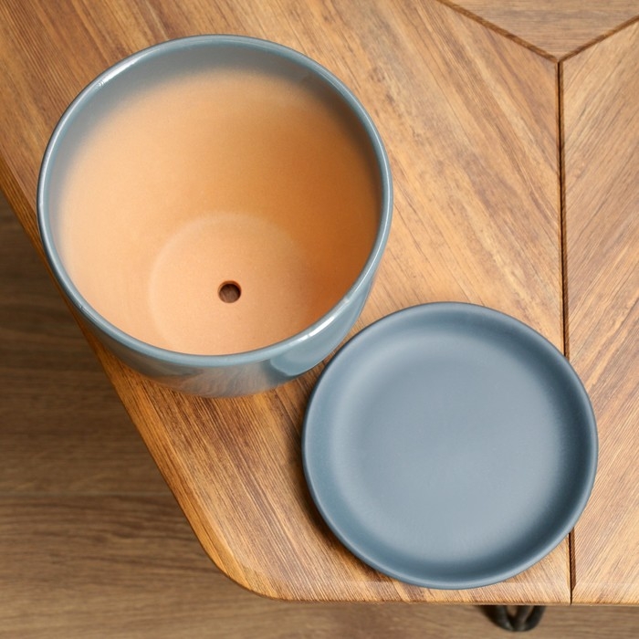 Горшок цветочный Тюльпан 5 л, темно-серный