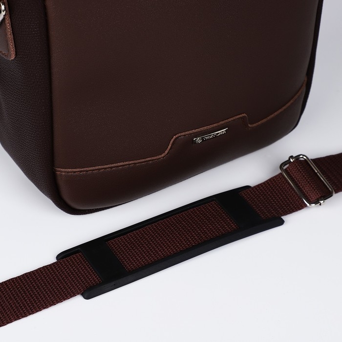 Сумка мужская через плечо TEXTURA, искусственная кожа, цвет коричневый