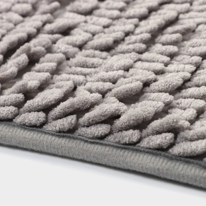 Коврик для дома Доляна &laquo;Букли длинные&raquo;, 40&times;60 см, длина букли 2 см, цвет светло-серый