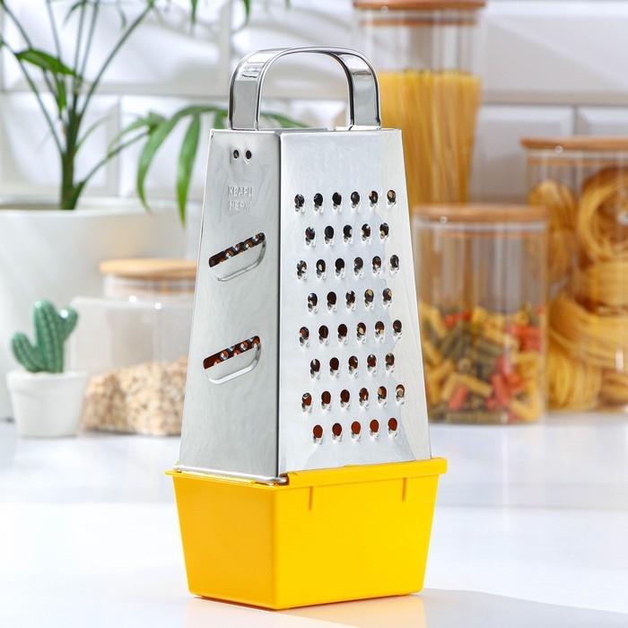 Тёрка «Сталь», 4 грани, из нержавеющей стали, 11×9×27 см, МИКС Тёрка «Сталь», 4 грани, из нержавеющей стали, 11×9×27 см, МИКС