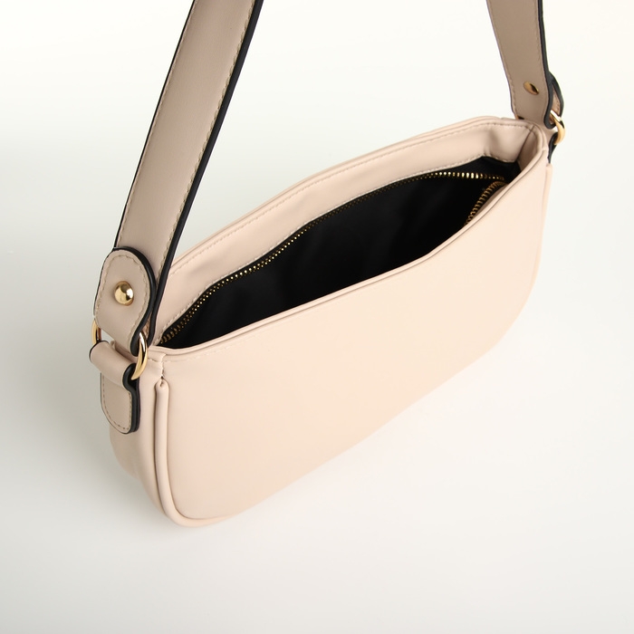 Сумка женская на молнии, цвет бежевый
