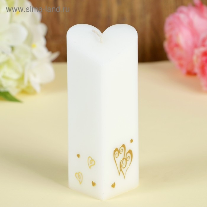 Свеча свадебная Свеча свадебная "Сердце", 6,8х15 см, белая, домашний очаг