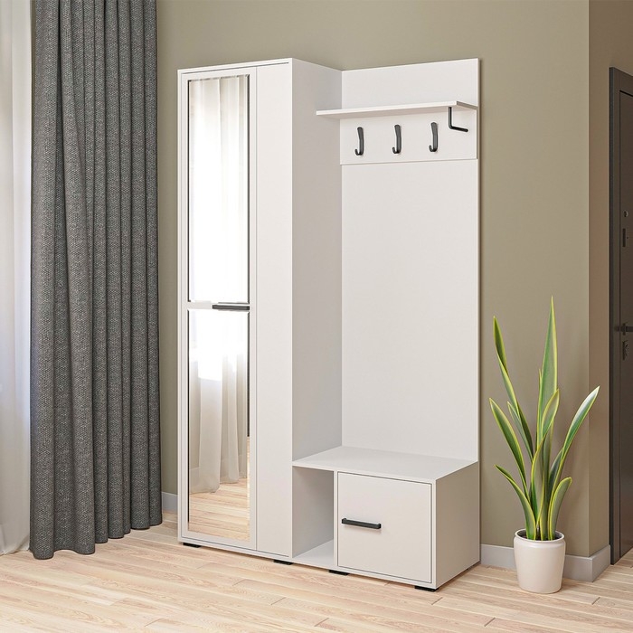 Прихожая Моника-2 с зеркалом 1250х430х2100 Белый Прихожая Моника-2 с зеркалом 1250х430х2100 Белый