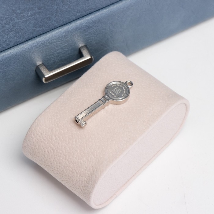 Шкатулка кожзам для украшений Шкатулка кожзам для украшений "Кабрина" синяя 30,5х20х13,5 см